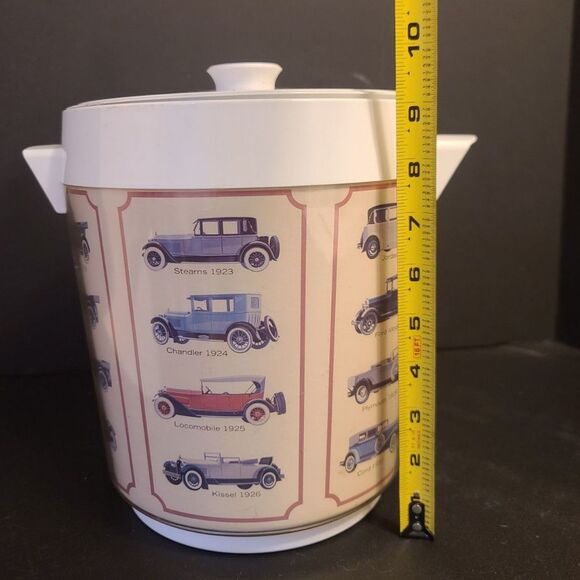 Antique Car Design Vintage 1970's Ice Bucket with Lid Thermo Serv Made in USA - Picture 8 of 10